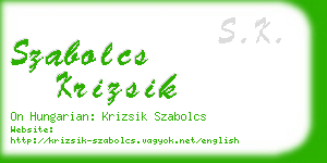 szabolcs krizsik business card